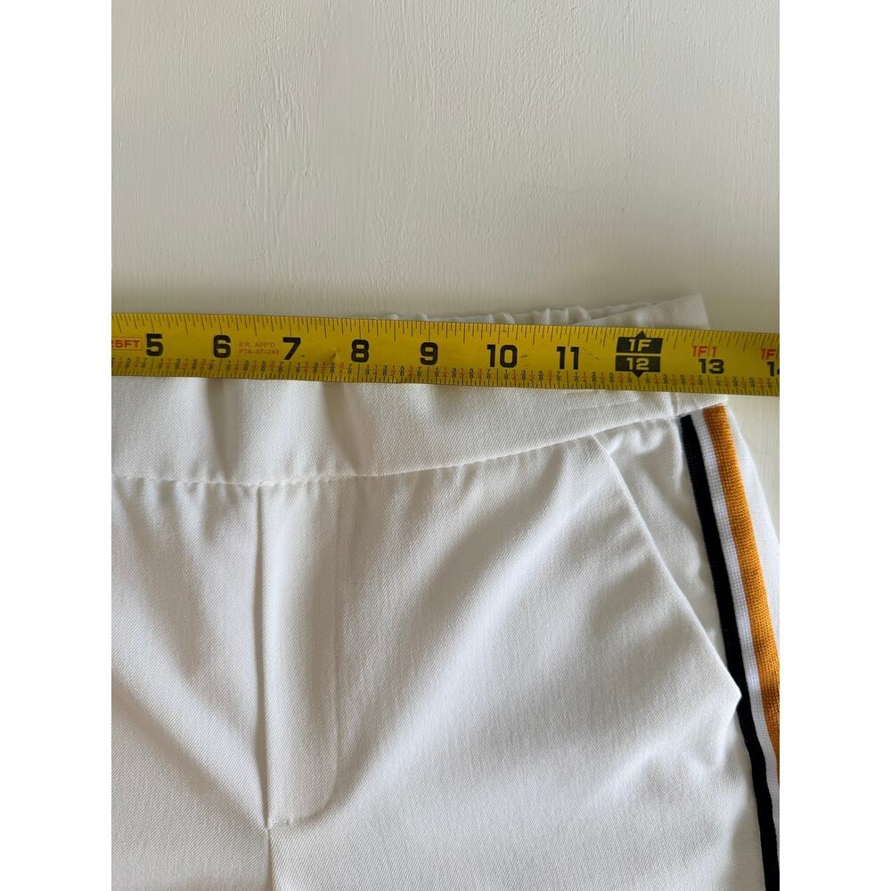 Zara White Trousers Side Stripe Yellow Black Sporty chic Track Pants Size Small - Picture 5 of 11